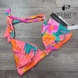 La Blanca Tropical Halter Bikini Top Size 16